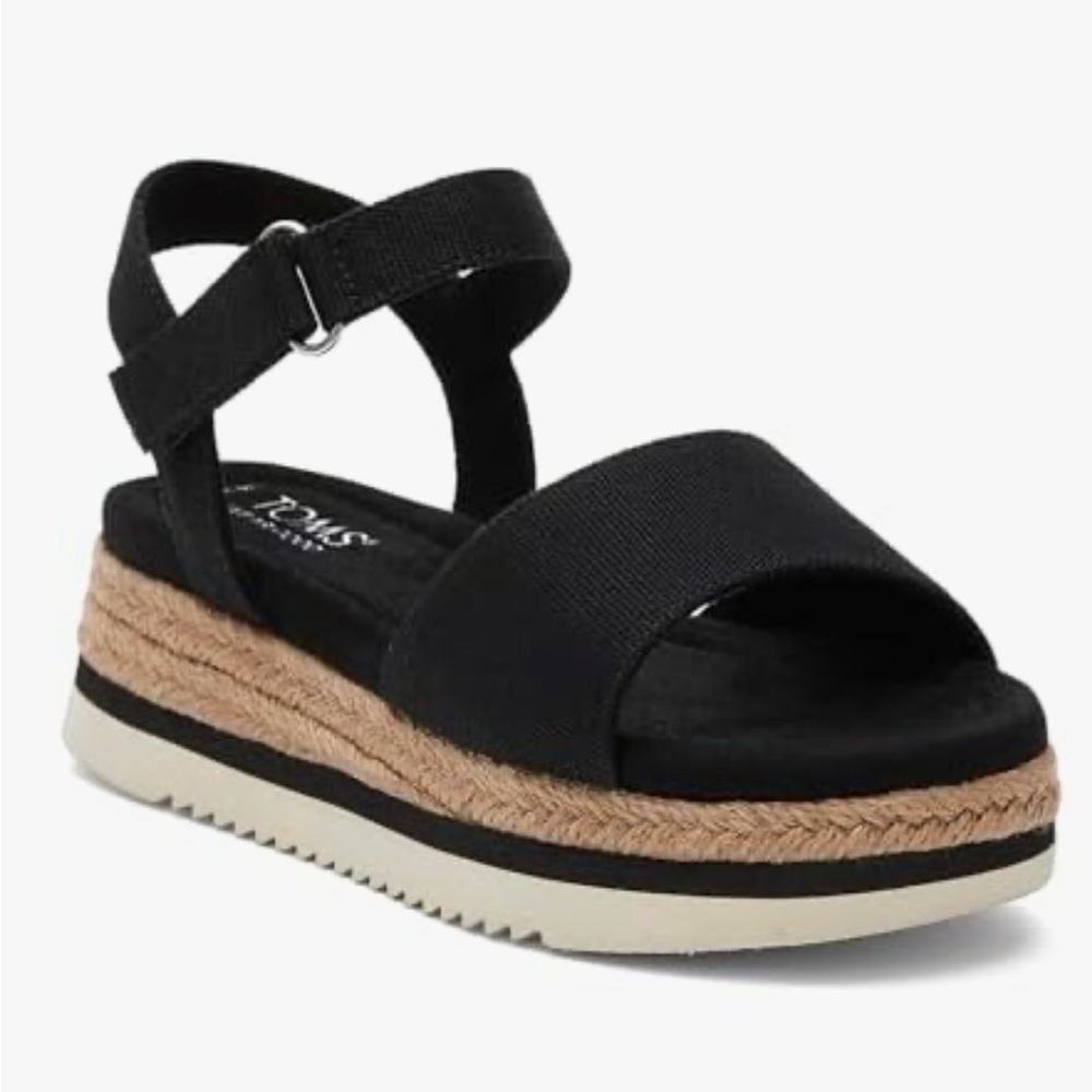 Toms girls Black strap platformSandals